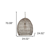 Metallic Woven Hanging Pendant Light - Homeroots - Flyclothing LLC