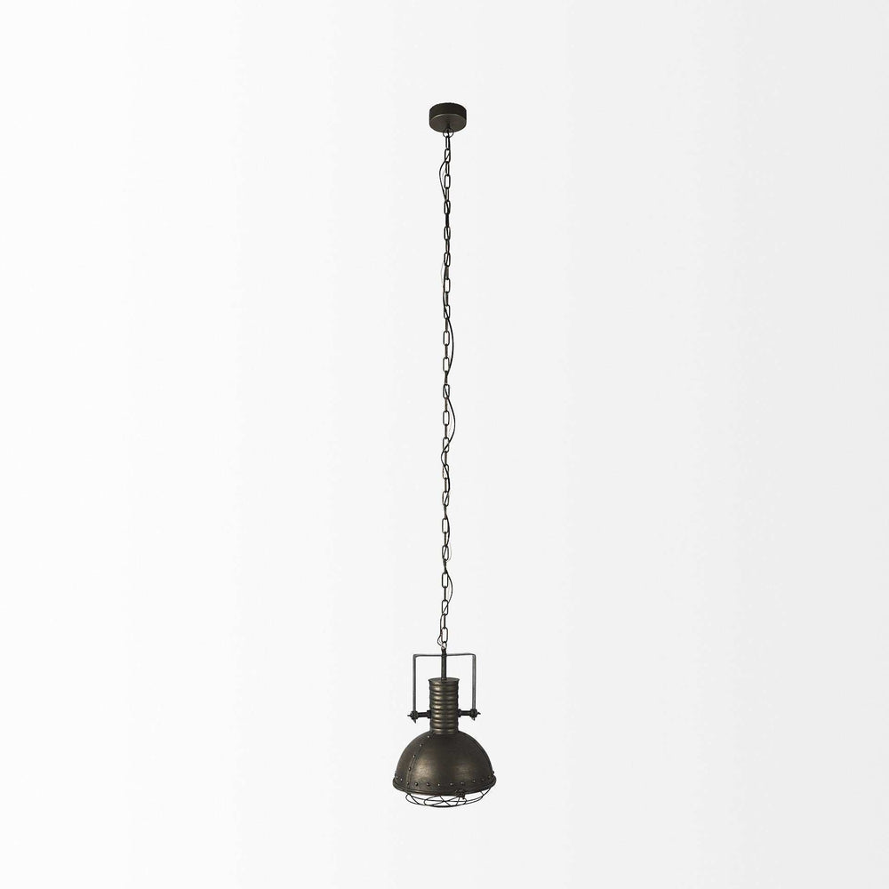 Industrial Caged Black Metal Hanging Light - Homeroots - Flyclothing LLC