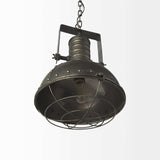 Industrial Caged Black Metal Hanging Light - Homeroots - Flyclothing LLC