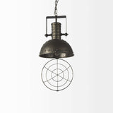 Industrial Caged Black Metal Hanging Light - Homeroots - Flyclothing LLC