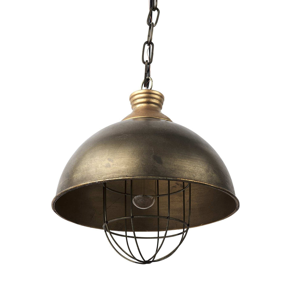 Distressed Bronze Metal Dome Hanging Light - Homeroots - Flyclothing LLC