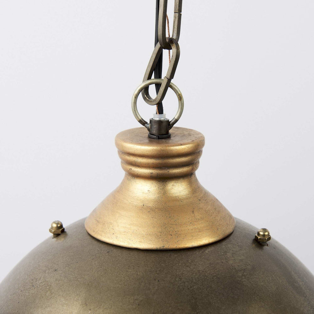 Distressed Bronze Metal Dome Hanging Light - Homeroots - Flyclothing LLC