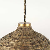 Brown Wicker Domed Hanging Pendant Light - Homeroots - Flyclothing LLC