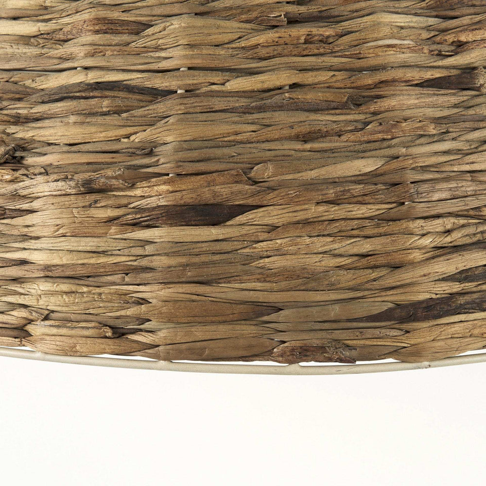 Brown Wicker Domed Hanging Pendant Light - Homeroots - Flyclothing LLC