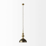 Gold Toned Metal Dome Hanging Pendant Light - Homeroots - Flyclothing LLC