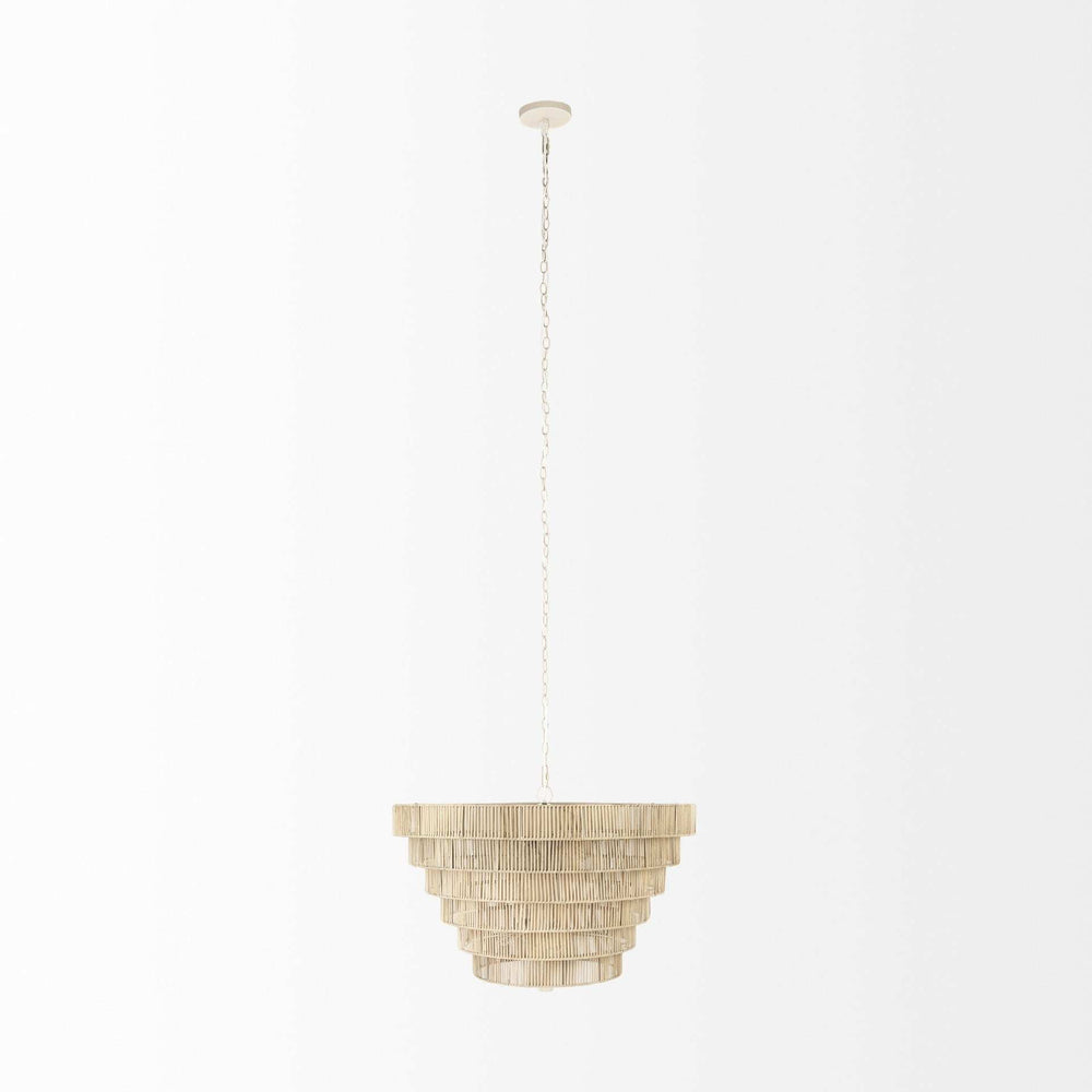 Light Brown Six Tier Hanging Chandelier - Homeroots - Flyclothing LLC
