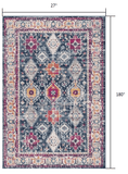 15' Runner Blue and Ivory Oriental Runner Rug - Homeroots - Flyclothing LLC