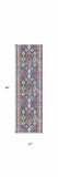 8' Runner Blue and Ivory Oriental Runner Rug - Homeroots - Flyclothing LLC