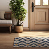2' X 5' Blue Ikat Kilim Area Rug - Homeroots - Flyclothing LLC