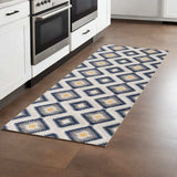 8' Blue Ikat Kilim Runner Rug - Homeroots - Flyclothing LLC