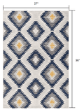 8' Blue Ikat Kilim Runner Rug - Homeroots - Flyclothing LLC