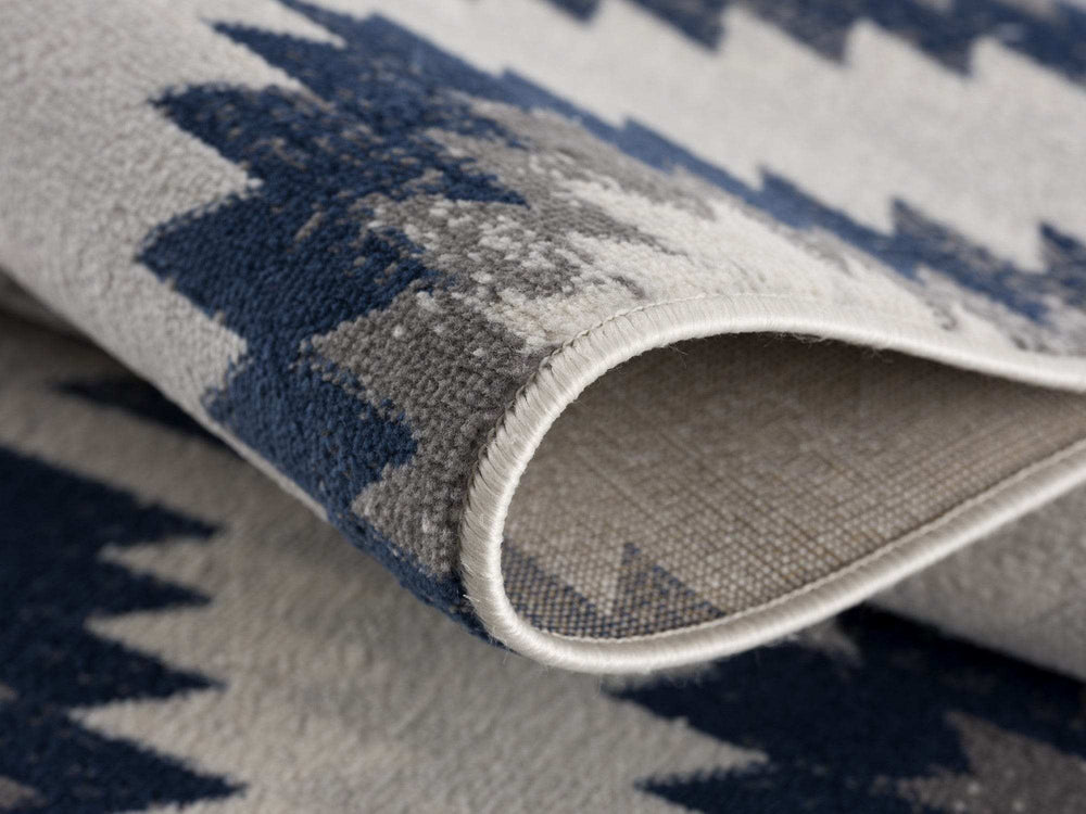 6' X 9' Blue Ikat Kilim Area Rug - Homeroots - Flyclothing LLC