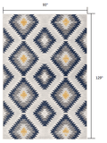8' X 10' Blue Ikat Kilim Area Rug - Homeroots - Flyclothing LLC