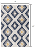 9' X 13' Blue and Gray Kilim Pattern Area Rug - Homeroots - Flyclothing LLC