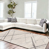 12' X 18' Gray Geometric Washable Non Skid Area Rug - Homeroots - Flyclothing LLC