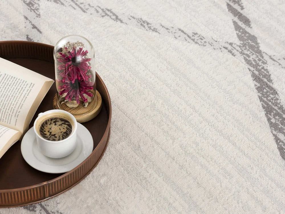 13' Runner Gray and Ivory Geometric Runner Rug - Homeroots - Flyclothing LLC