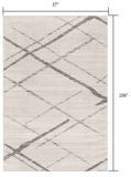 13' Runner Gray and Ivory Geometric Runner Rug - Homeroots - Flyclothing LLC