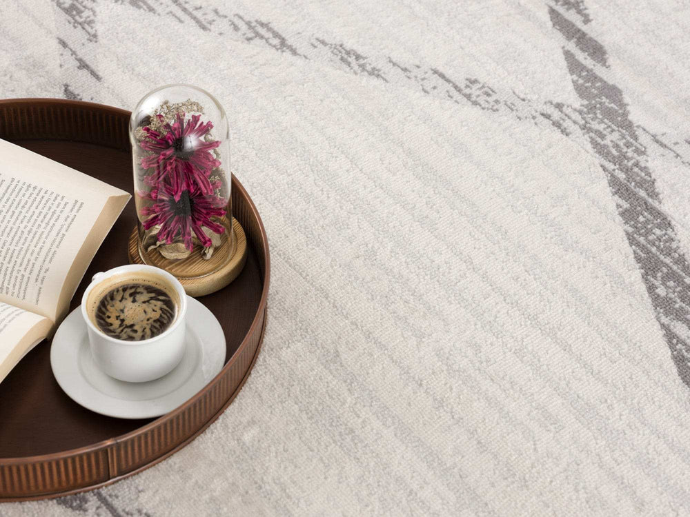 2' X 4' Gray and Ivory Geometric Area Rug - Homeroots - Flyclothing LLC