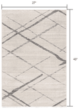 2' X 4' Gray and Ivory Geometric Area Rug - Homeroots - Flyclothing LLC