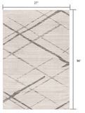 8' Runner Gray and Ivory Geometric Runner Rug - Homeroots - Flyclothing LLC