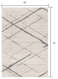 5' X 7' Gray and Ivory Geometric Area Rug - Homeroots - Flyclothing LLC