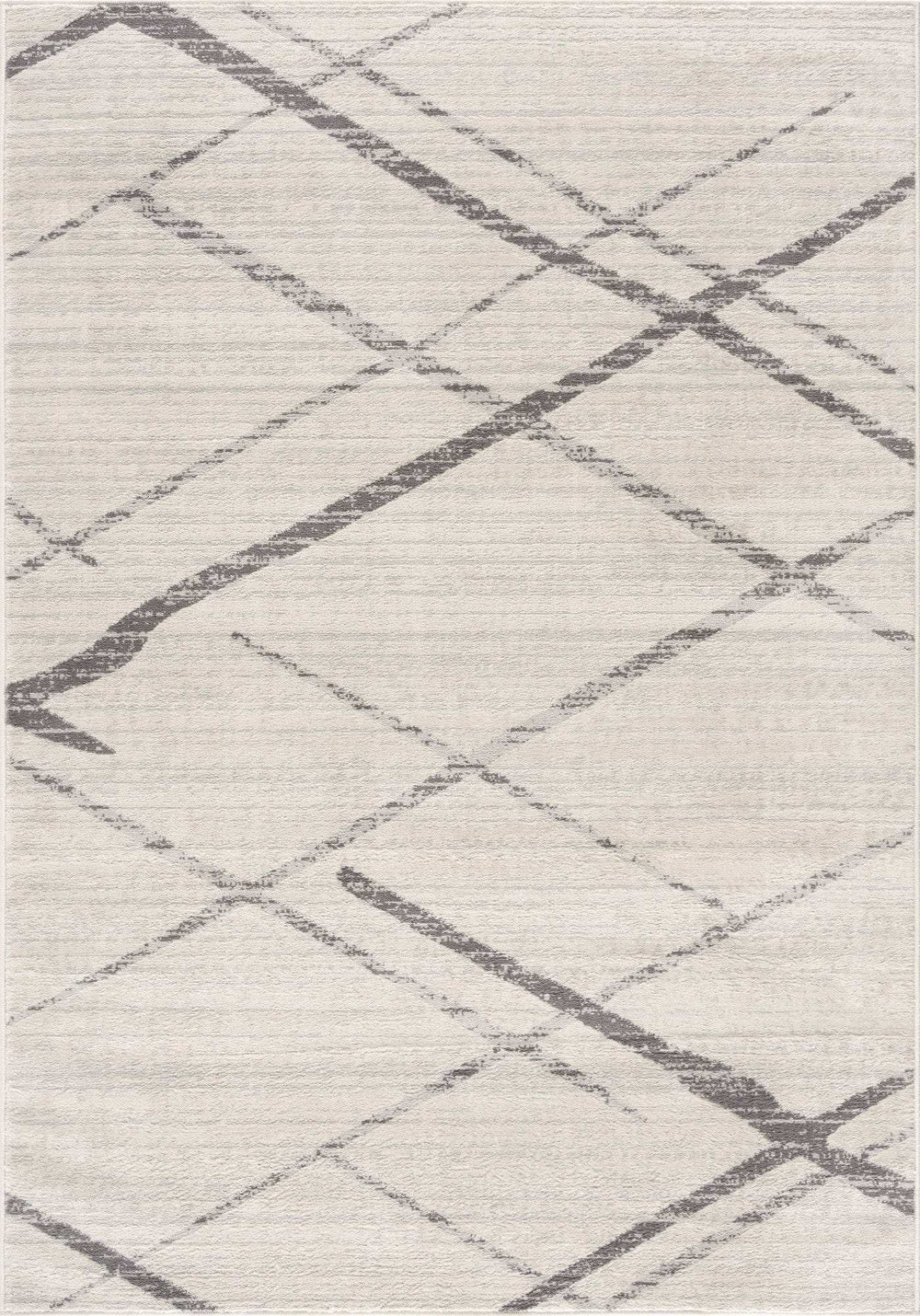 6' X 9' Gray and Ivory Geometric Area Rug - Homeroots - Flyclothing LLC
