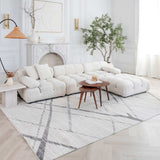 8' X 10' Gray and Ivory Geometric Area Rug - Homeroots - Flyclothing LLC