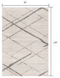 8' X 10' Gray and Ivory Geometric Area Rug - Homeroots - Flyclothing LLC