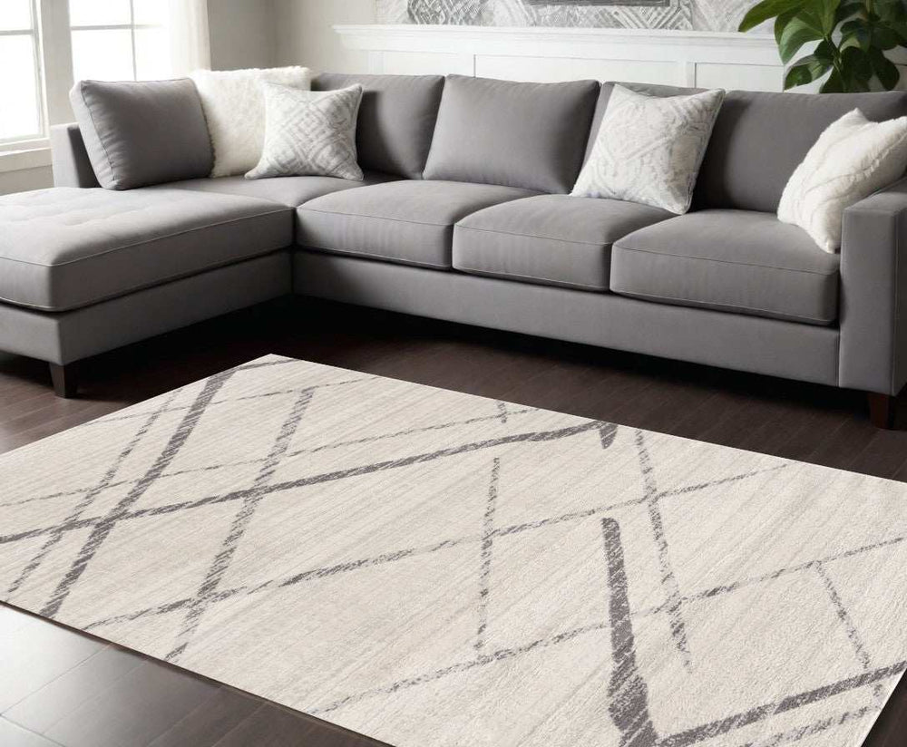 9' X 13' Gray Modern Abstract Pattern Area Rug - Homeroots - Flyclothing LLC