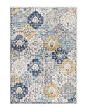 6' Runner Blue and Yellow Floral Area Rug - Homeroots - Flyclothing LLC