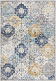 5' X 7' Blue and Yellow Floral Area Rug - Homeroots - Flyclothing LLC