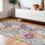 12' X 18' Rust Floral Washable Non Skid Area Rug - Homeroots - Flyclothing LLC