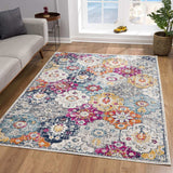 10' Runner Blue and Ivory Floral Runner Rug - Homeroots - Flyclothing LLC