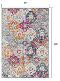 13' Runner Blue and Ivory Floral Runner Rug - Homeroots - Flyclothing LLC