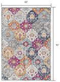 5' X 7' Blue and Ivory Floral Area Rug - Homeroots - Flyclothing LLC