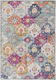 8' X 10' Blue and Ivory Floral Area Rug - Homeroots - Flyclothing LLC