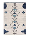 10' Runner Blue and Ivory Southwestern Runner Rug - Homeroots - Flyclothing LLC