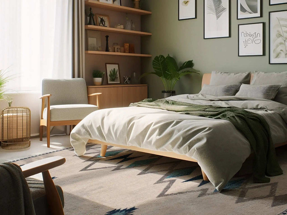 4' X 6' Blue and Ivory Southwestern Area Rug - Homeroots - Flyclothing LLC