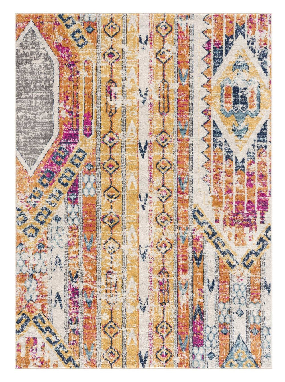 2' X 6' Gold And Ivory Southwestern Area Rug - Homeroots - Flyclothing LLC