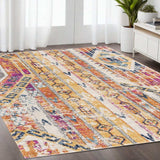 5' X 7' Gold and Ivory Southwestern Area Rug - Homeroots - Flyclothing LLC