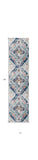 13' Runner Blue and Ivory Medallion Runner Rug - Homeroots - Flyclothing LLC