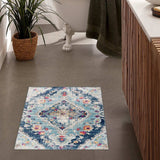 2' X 4' Blue and Ivory Medallion Area Rug - Homeroots - Flyclothing LLC