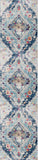8' Runner Blue and Ivory Medallion Runner Rug - Homeroots - Flyclothing LLC