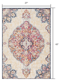 2' X 4' Blue and Beige Medallion Area Rug - Homeroots - Flyclothing LLC