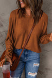 Seam Detail Round Neck Long Sleeve Top - Trendsi - Flyclothing LLC