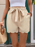 Frill Tied Shorts with Pockets - Trendsi - Flyclothing LLC