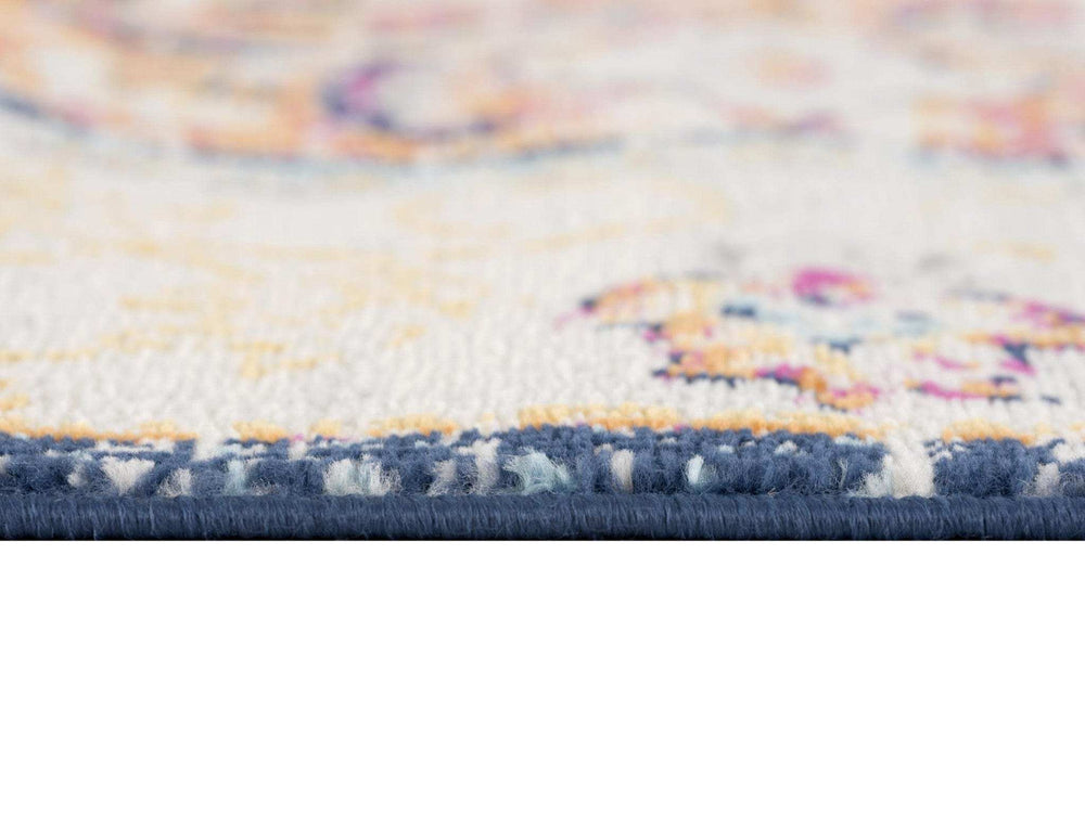 8' Runner Blue and Beige Medallion Runner Rug - Homeroots - Flyclothing LLC
