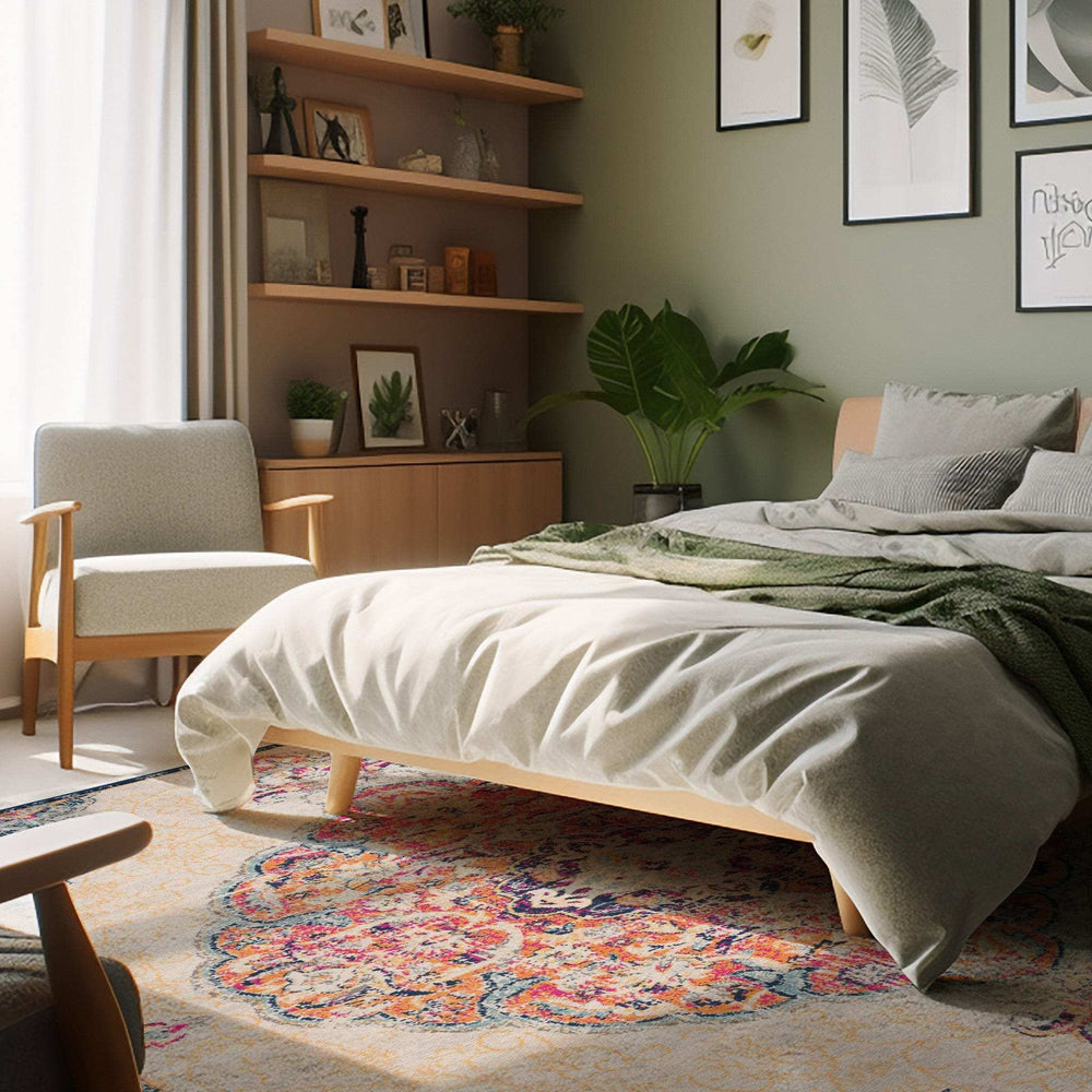 6' X 9' Blue and Beige Medallion Area Rug - Homeroots - Flyclothing LLC