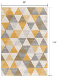 8' X 10' Yellow and Ivory Geometric Area Rug - Homeroots - Flyclothing LLC