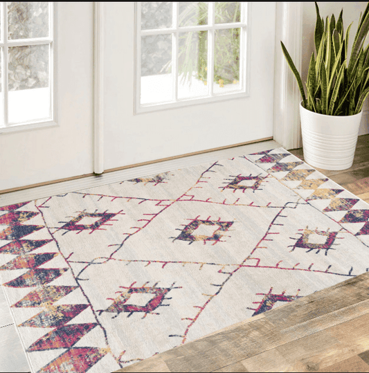 2' X 4' Cream Damask Area Rug - Homeroots - Flyclothing LLC